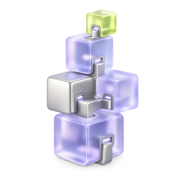 Interconnected glass and silver modules forming an expandable structure
